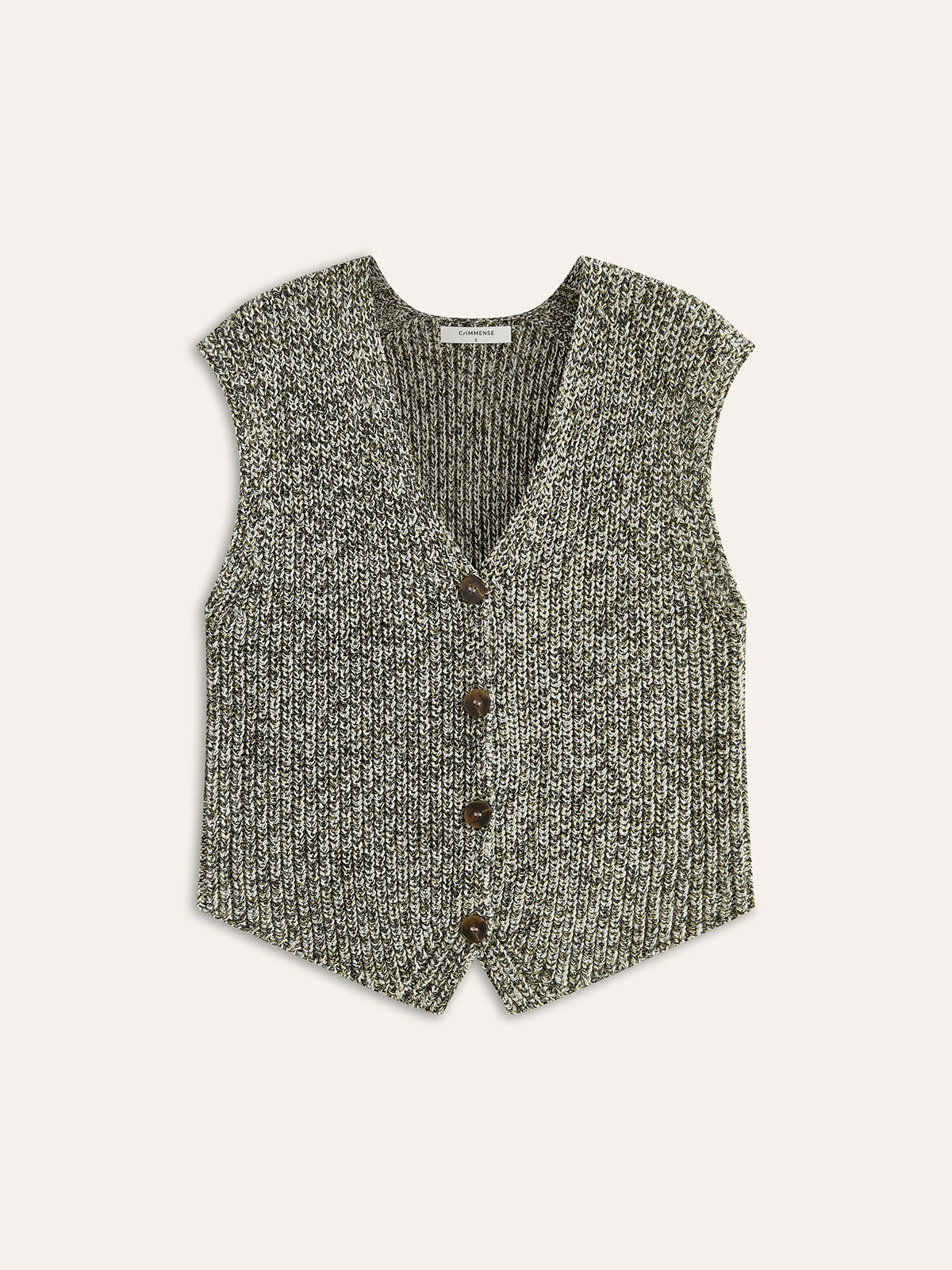 Sweter bez rękawów z guzikami