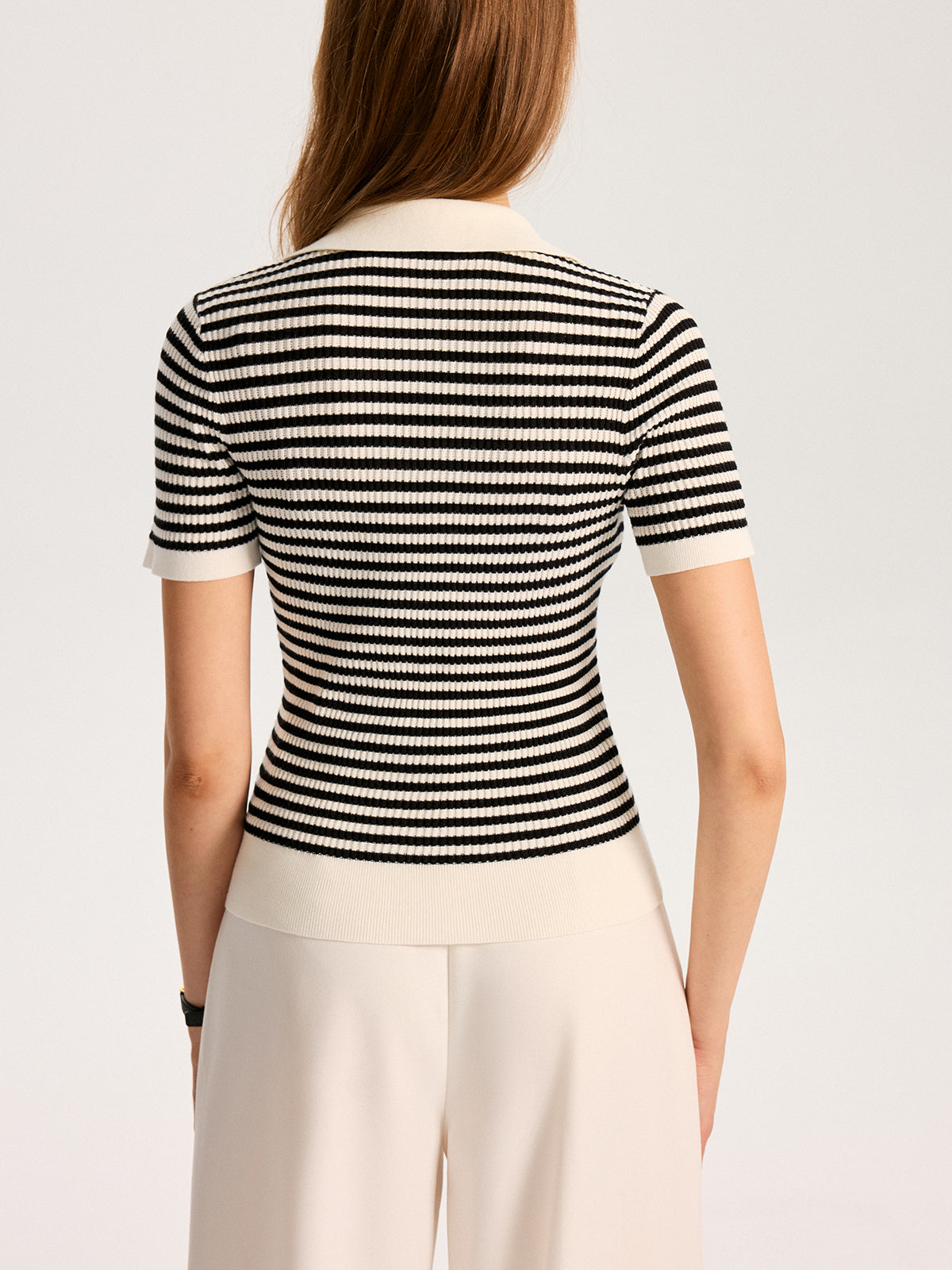 Metalowy Przycisk Wzorzysty Sweter Polo