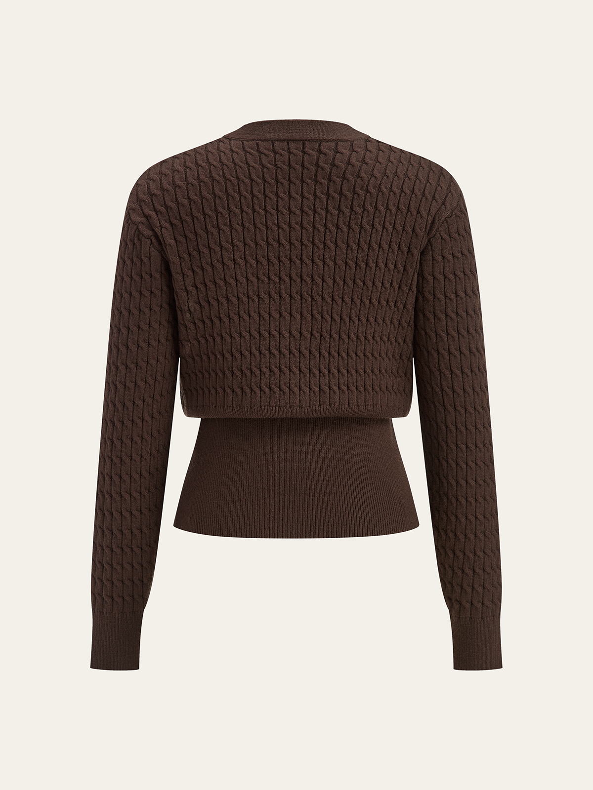 Metalowy przycisk V-Neck sweter z warkoczem