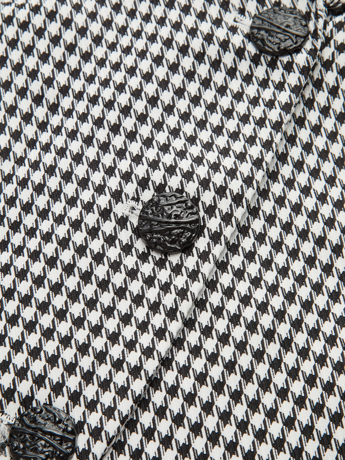 Kamizelka z kołnierzem w wzór houndstooth z paskiem