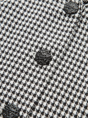 Kamizelka z kołnierzem w wzór houndstooth z paskiem