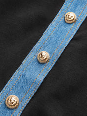 Sweter z guzikiem i denimu