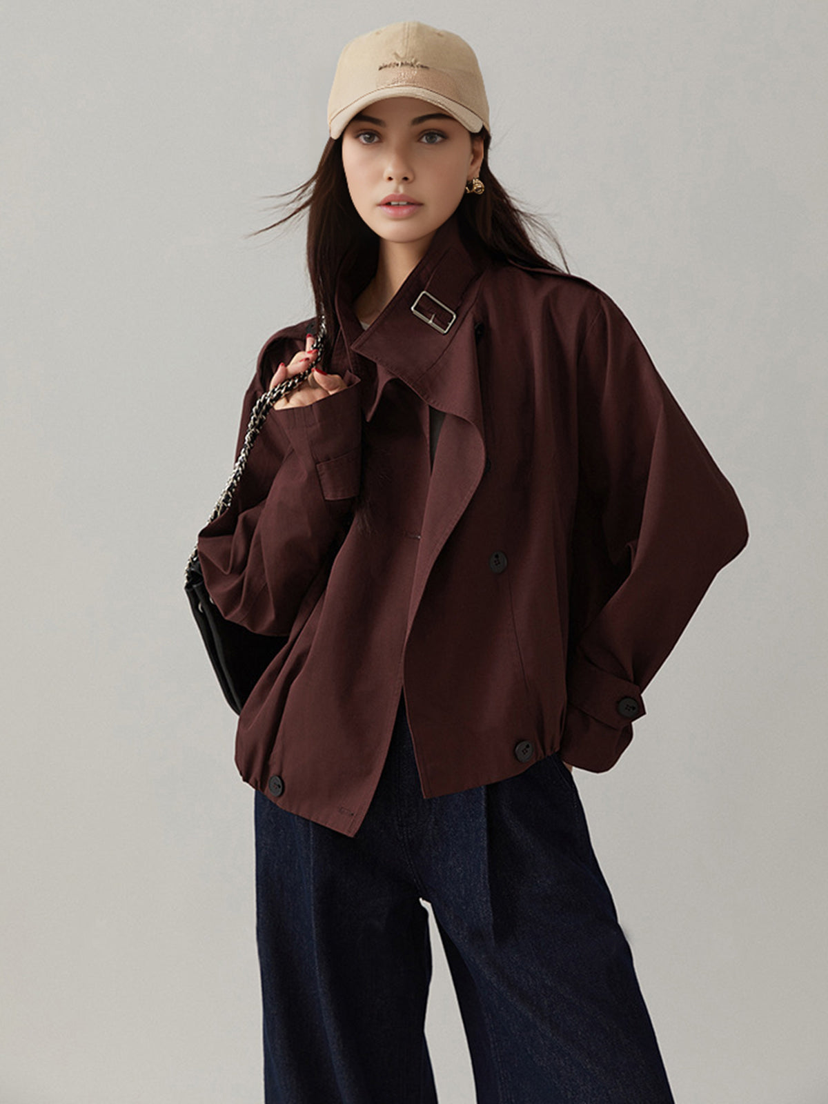 Vintage Luźny Trench Coat