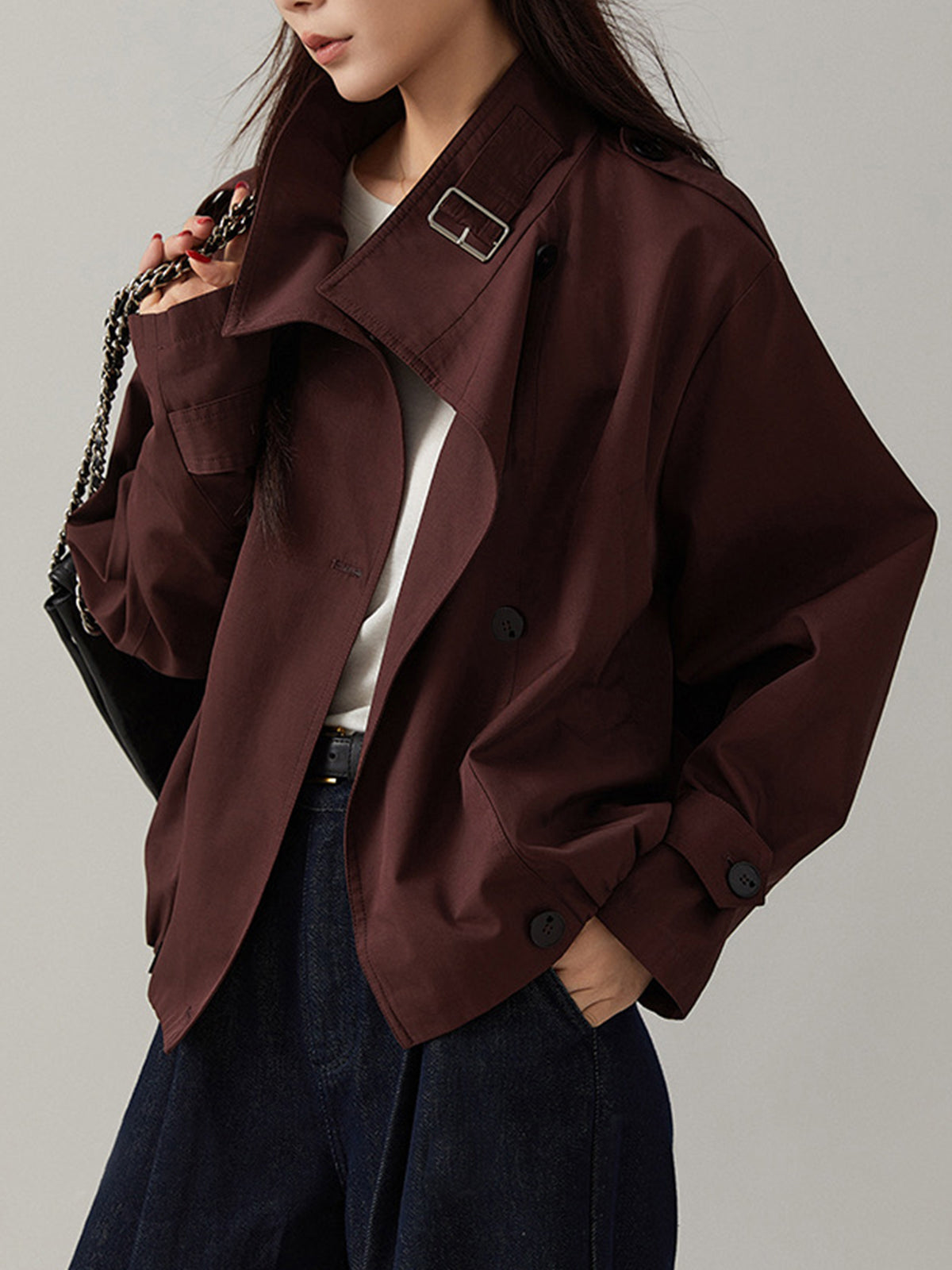 Vintage Luźny Trench Coat