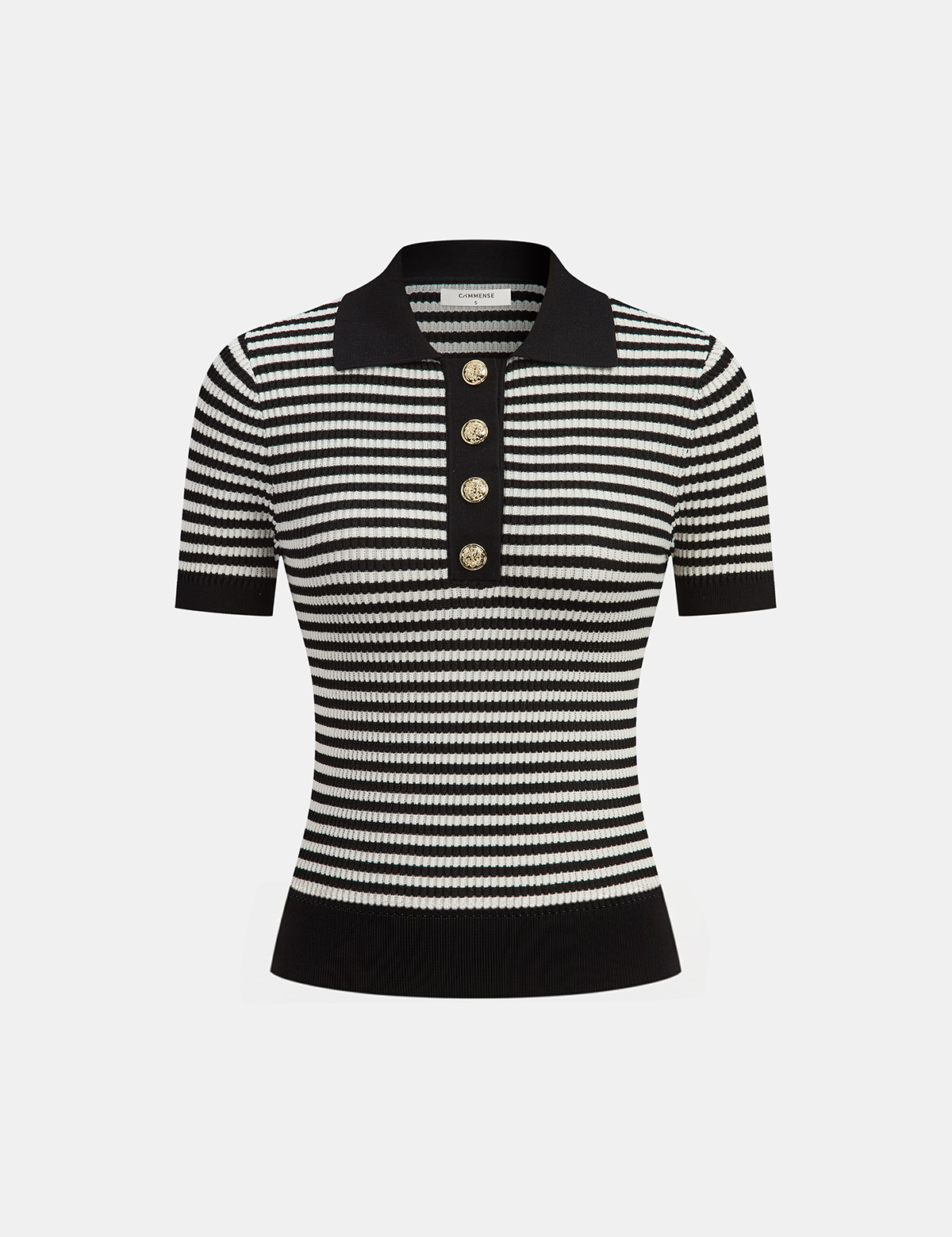 Metalowy Przycisk Wzorzysty Sweter Polo