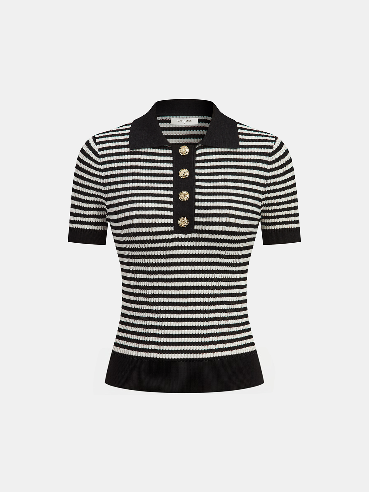 Metalowy Przycisk Wzorzysty Sweter Polo