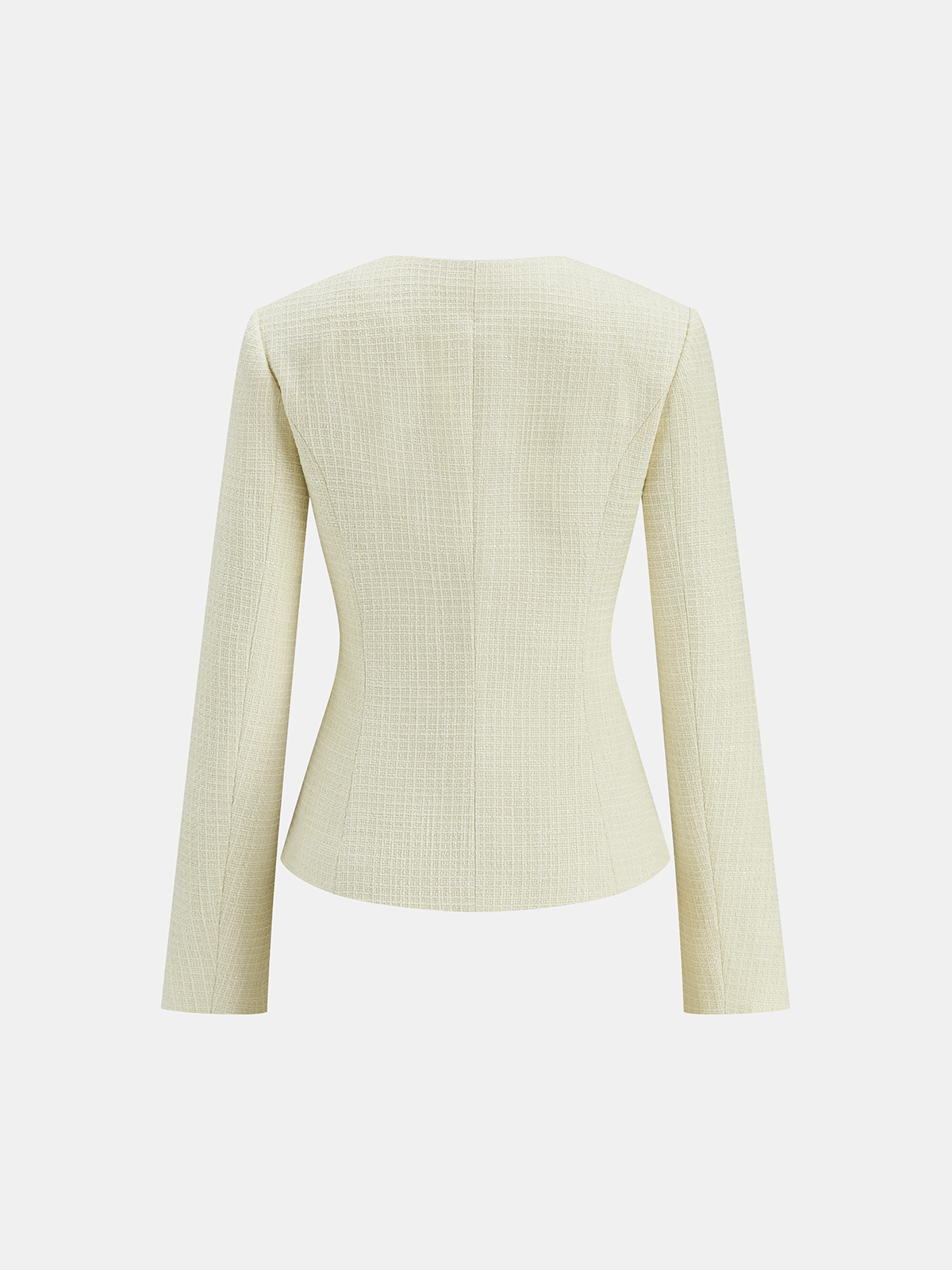 Marynarka Tweed z Metalowymi Guzikami