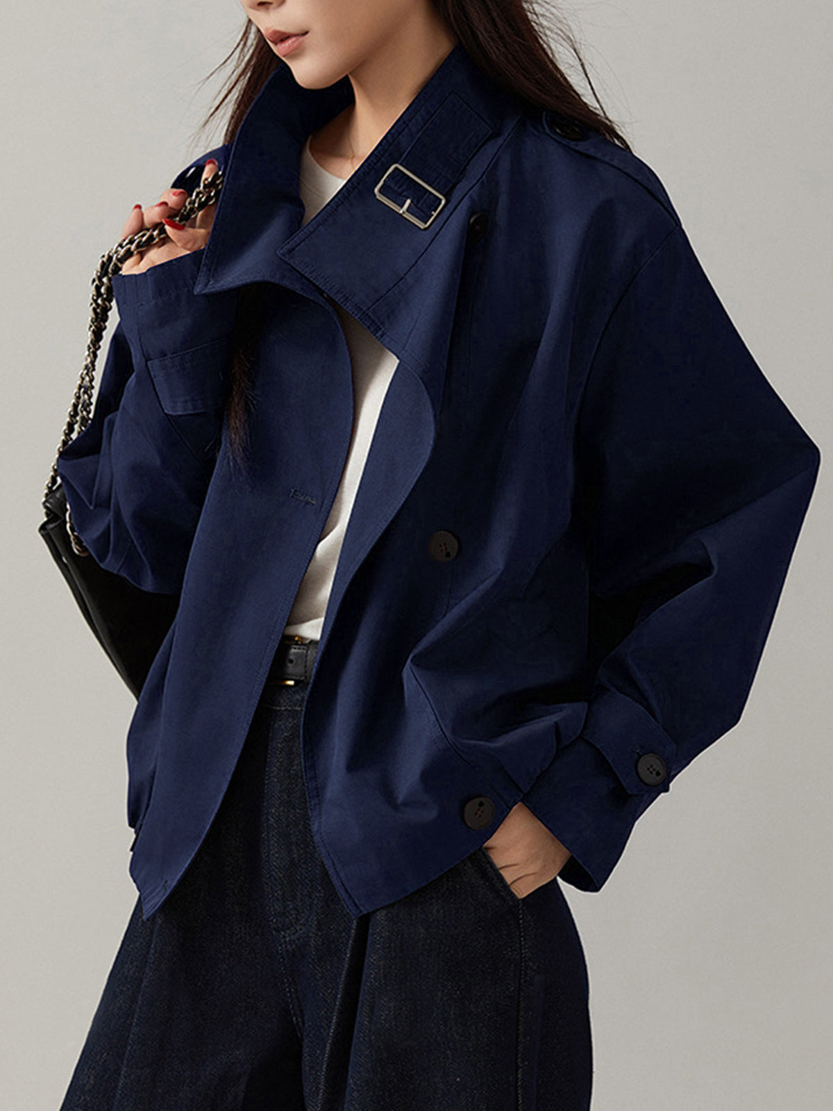 Vintage Luźny Trench Coat