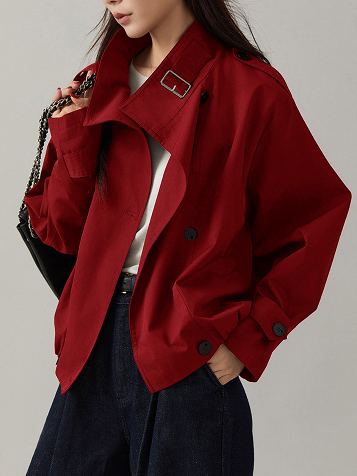 Vintage Luźny Trench Coat