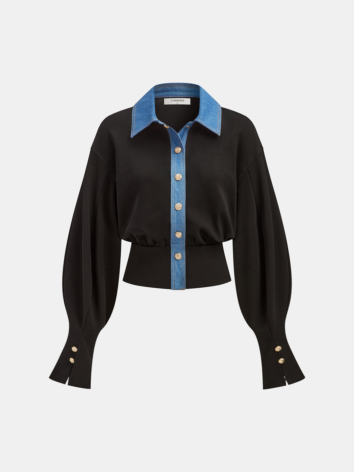Sweter z guzikiem i denimu