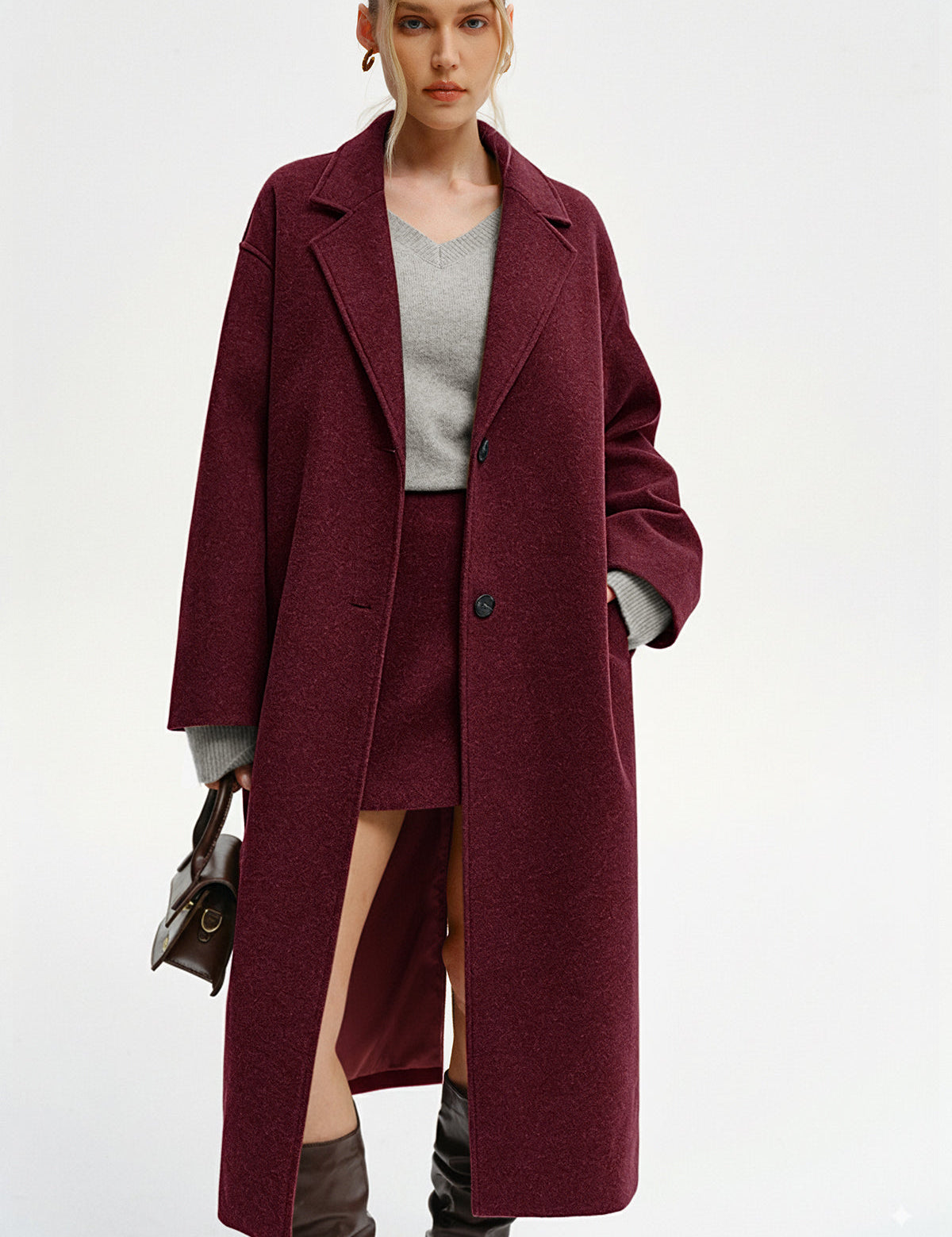 Oversized Tweed Long Coat