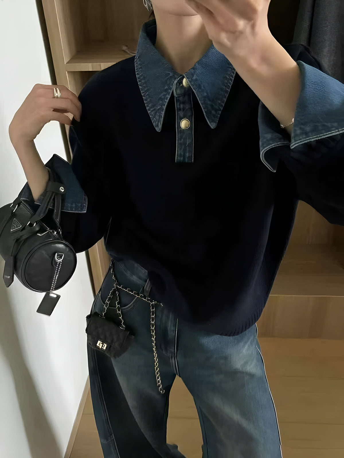 Sweter z kołnierzem 2 w 1