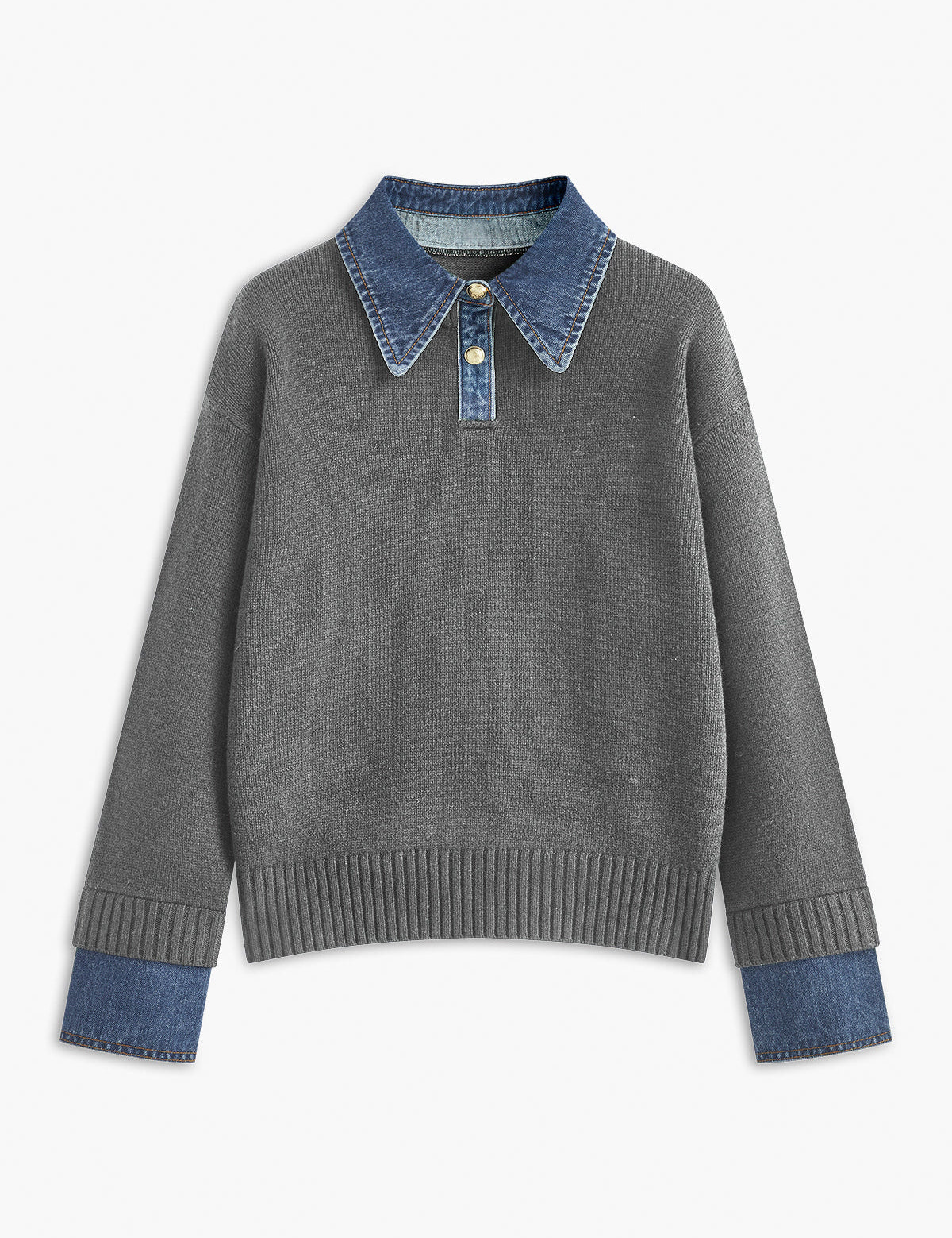 Sweter z kołnierzem 2 w 1
