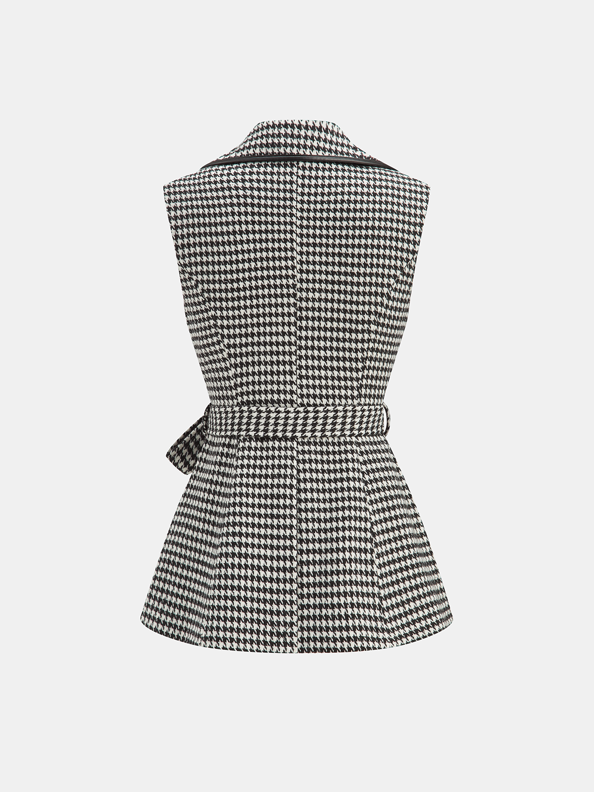 Kamizelka z paskiem w wzór houndstooth