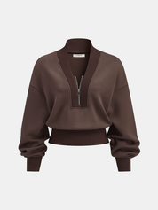 Bluza z dekoltem w serek na zamek