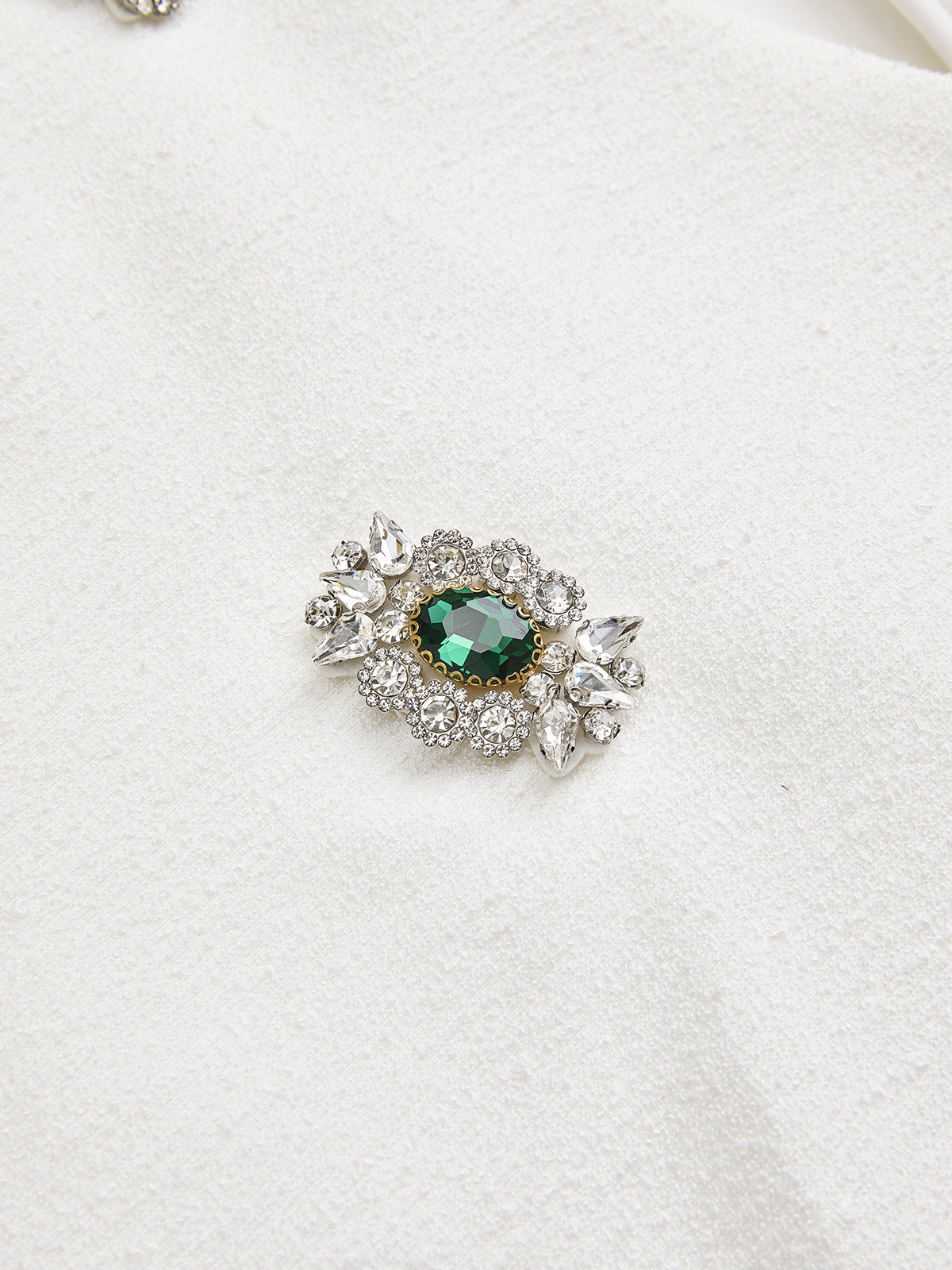 Jeweled Top z Krótkim Rękawem i Dekoltem w Serek