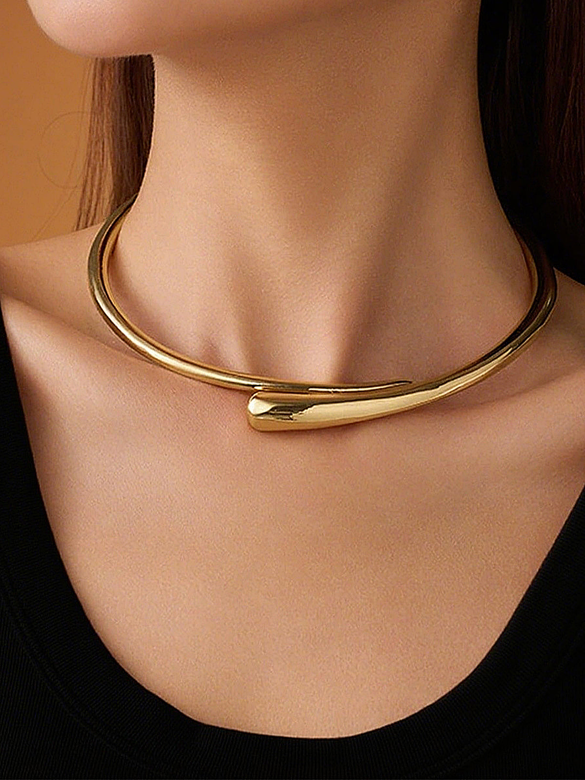 Złoty Otwarty Naszyjnik Choker