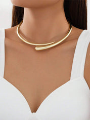Złoty Otwarty Naszyjnik Choker
