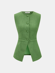 Kamizelka bez rękawów i szorty Tweed