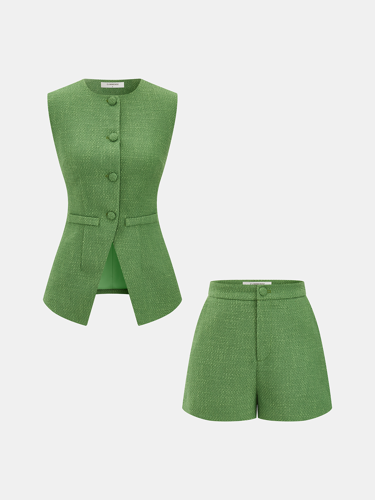 Kamizelka bez rękawów i szorty Tweed