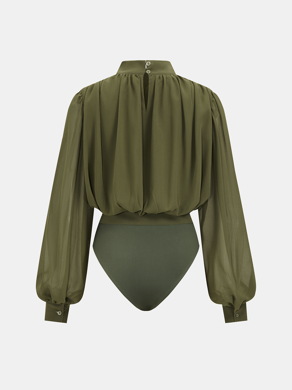 Bodysuit z półprzezroczystymi bufkami