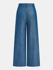 Zestaw Crop Top z Krzyżowym Zapięciem i Spodniami z Szerokimi Nogawkami