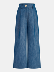 Zestaw Crop Top z Krzyżowym Wiązaniem i Spodniami o Szerokich Nogawkach