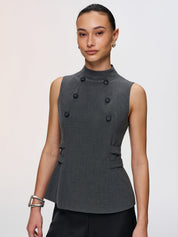 Sukienka bez rękawów z peplum