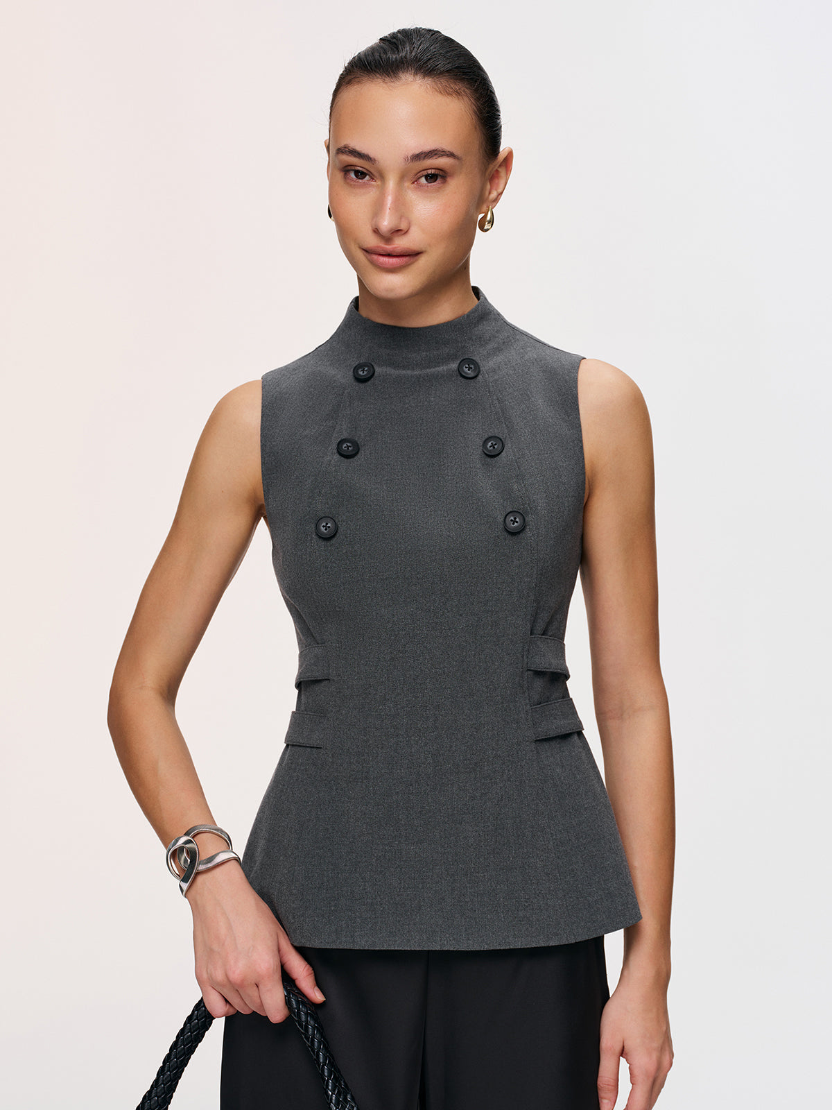 Sukienka bez rękawów z peplum