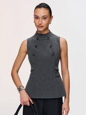 Sukienka bez rękawów z peplum
