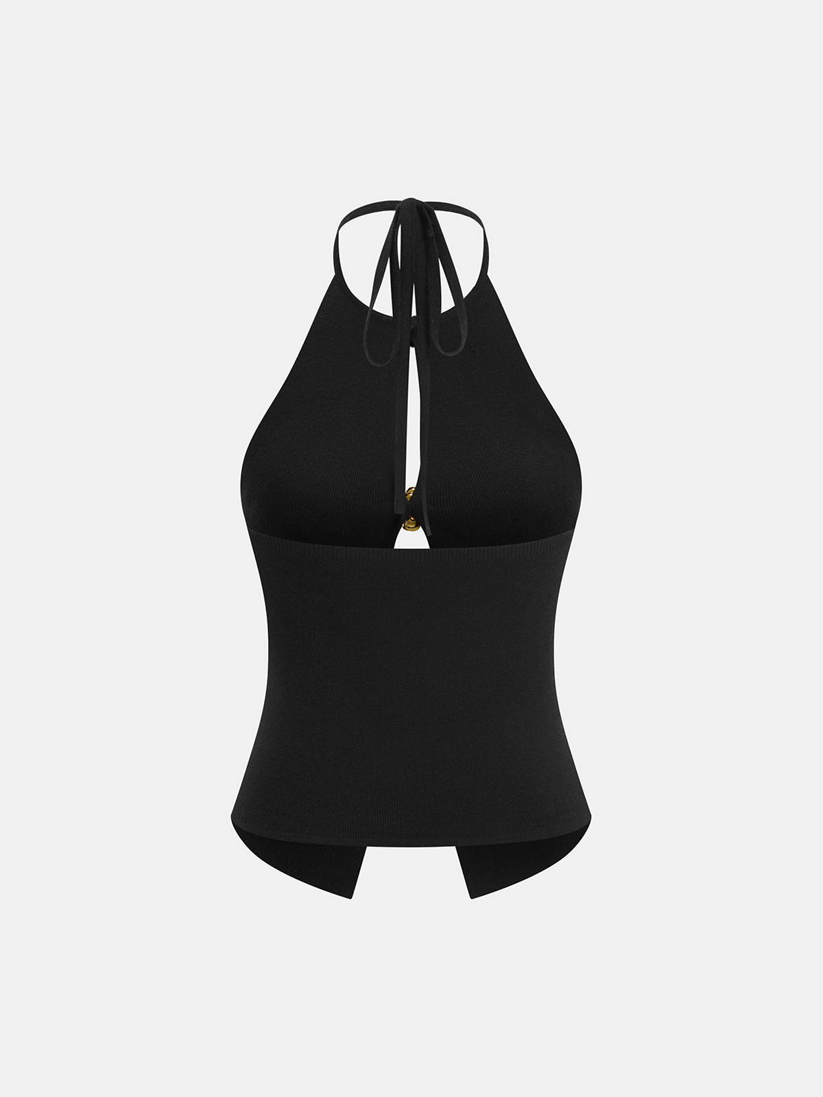 Top Halter z Wycięciem i Kwiatowym Wzorem