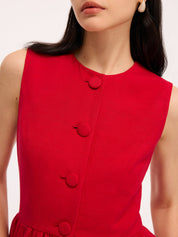 Top Peplum bez rękawów i zestaw szortów