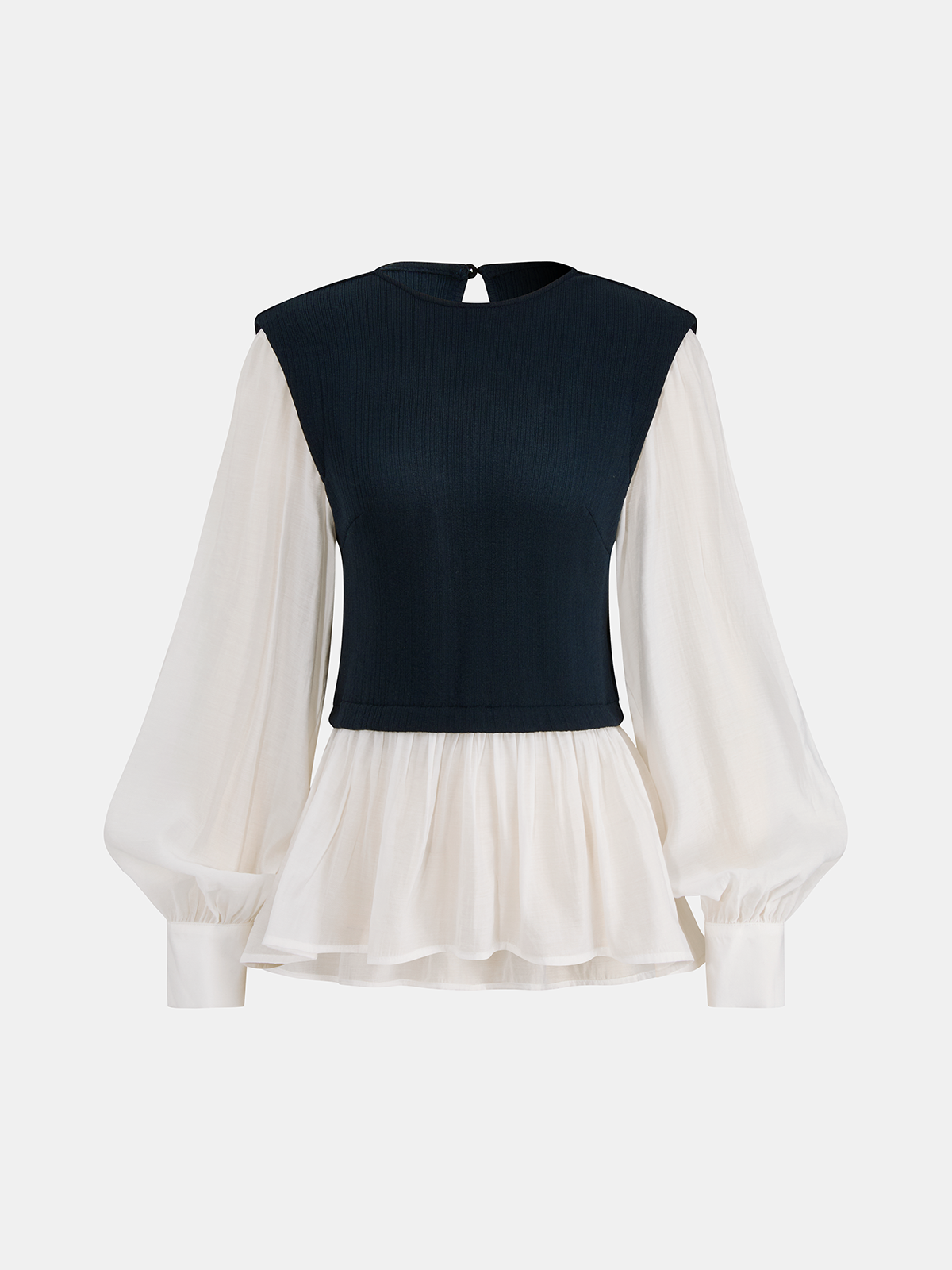 Bluzka Peplum w Kolorowe Bloki