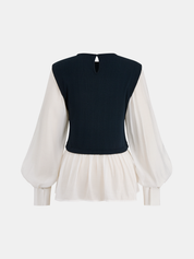 Bluzka Peplum w Kolorowe Bloki