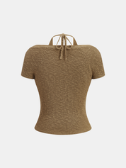Top z krótkim rękawem Halter Wrap