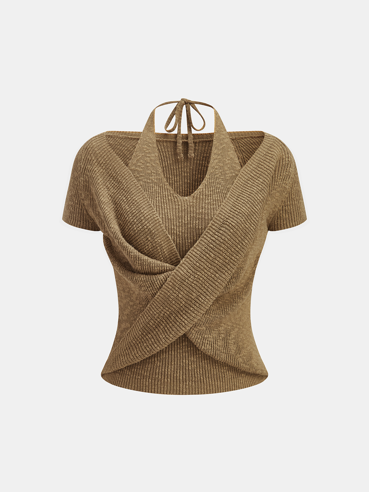 Top z krótkim rękawem Halter Wrap