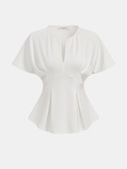 Bluzka Fitted z Peplum i Rękawem Dolman