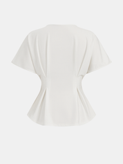 Bluzka Fitted z Peplum i Rękawem Dolman