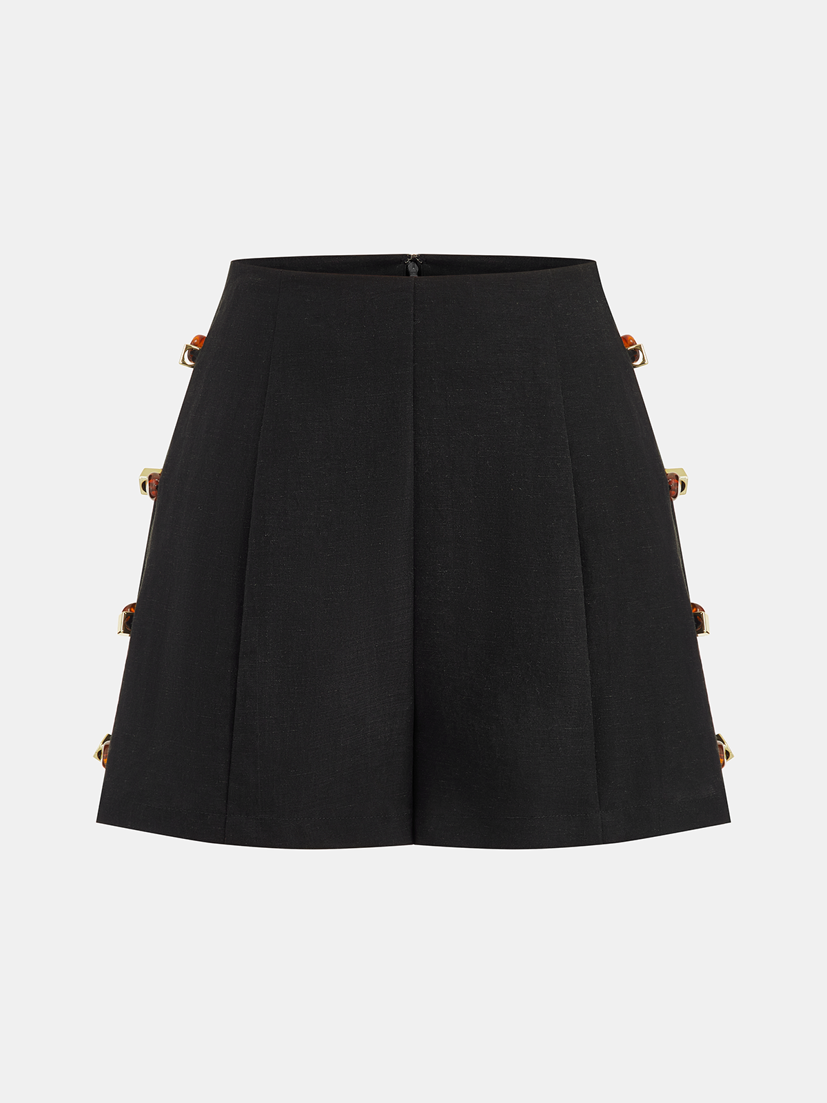 Top bez rękawów z detalem w muszelkę i szorty