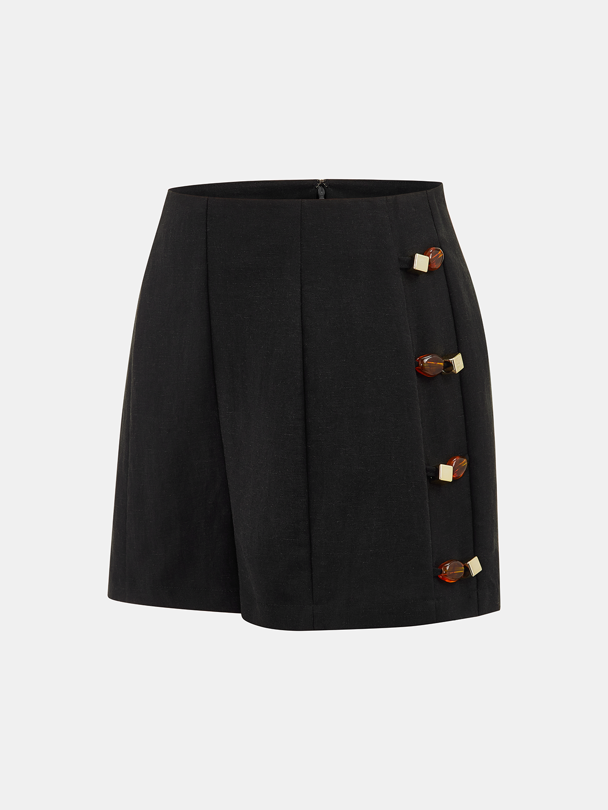 Top bez rękawów z detalem w muszelkę i szorty