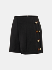 Top bez rękawów z detalem w muszelkę i szorty