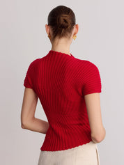 Sweter z wełny i akrylu z wysokim kołnierzem