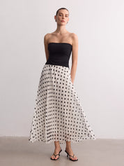 Plisowana spódnica maxi w kropki
