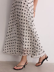 Plisowana spódnica maxi w kropki