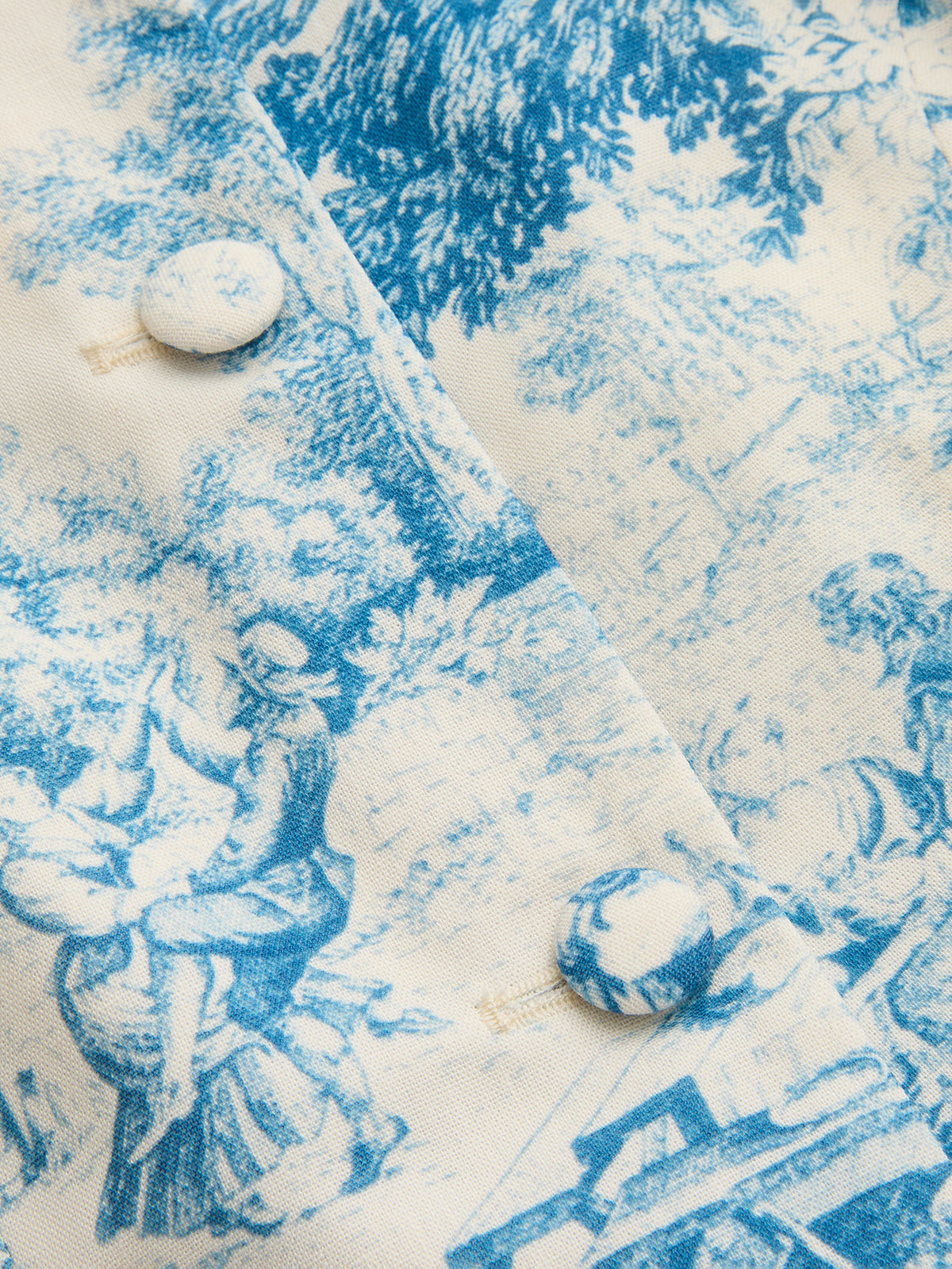 Zestaw bezrękawnik i szorty w print w stylu toile