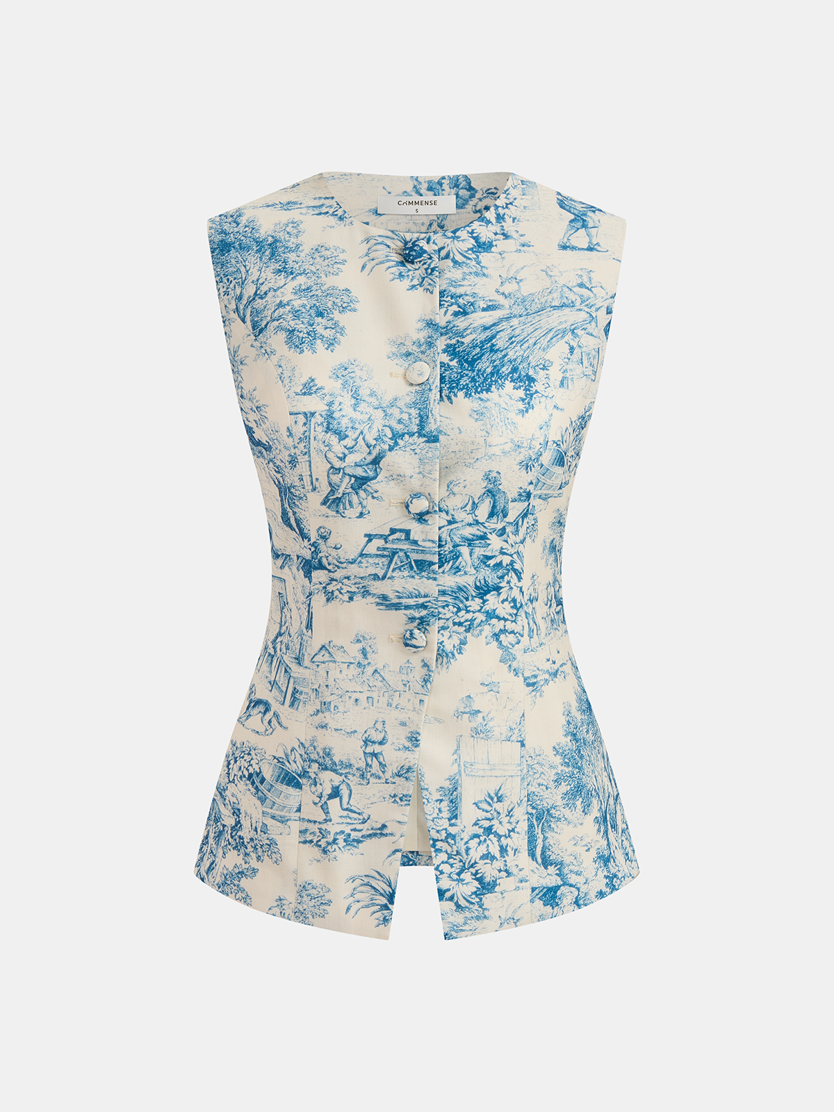 Zestaw bezrękawnik i szorty w print w stylu toile
