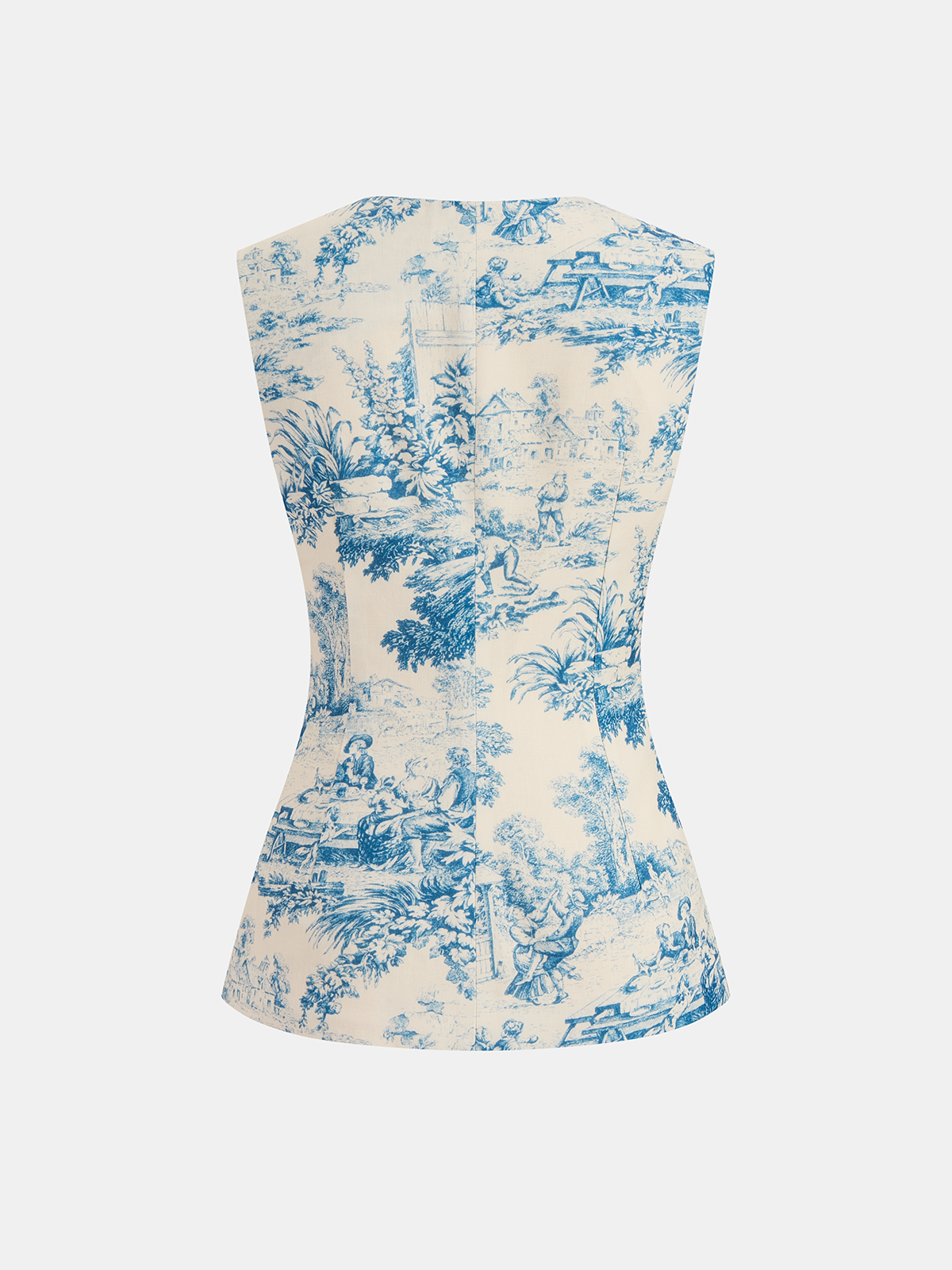 Zestaw bezrękawnik i szorty w print w stylu toile