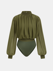 Bodysuit z półprzezroczystymi bufkami