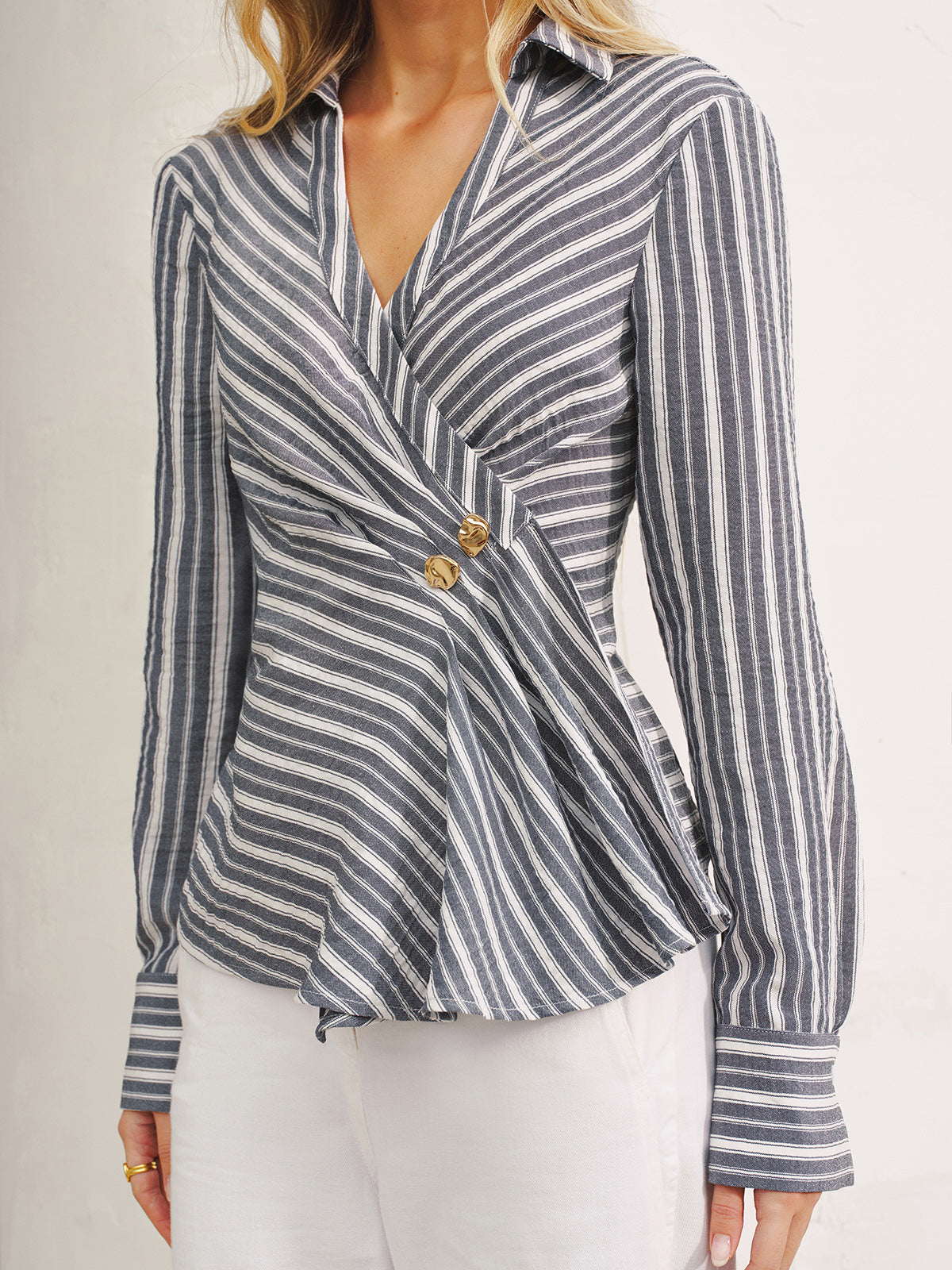 Koszula V-Neck w paski