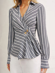 Koszula V-Neck w paski
